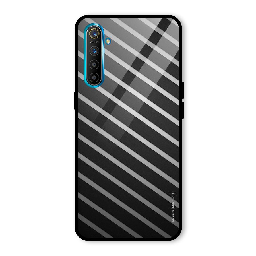 Grey And Black Stripes Glass Back Case for Realme X2