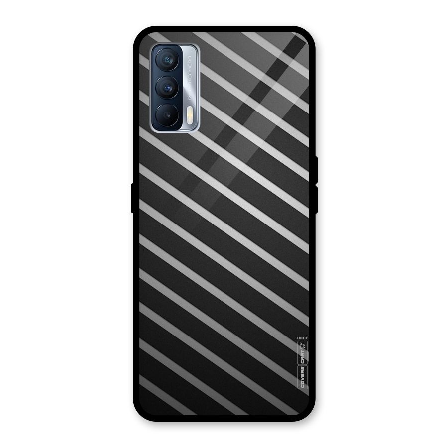 Grey And Black Stripes Glass Back Case for Realme X7