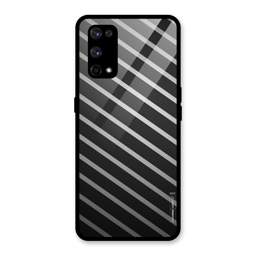 Grey And Black Stripes Glass Back Case for Realme X7 Pro