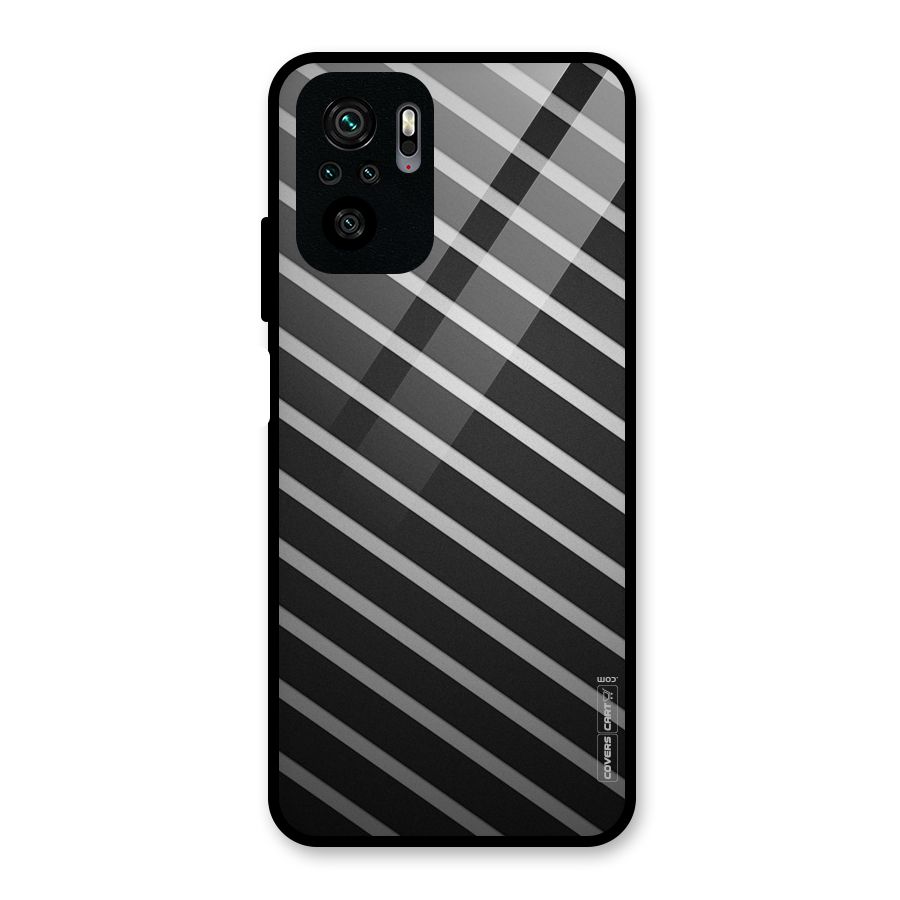 Grey And Black Stripes Glass Back Case for Redmi Note 10S