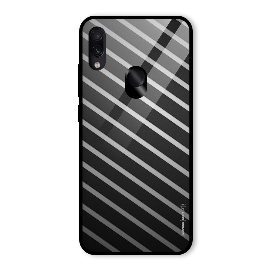 Grey And Black Stripes Glass Back Case for Redmi Note 7