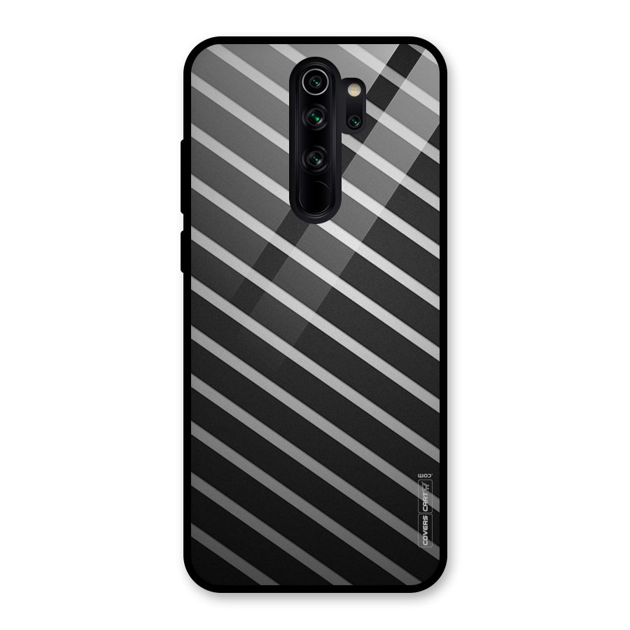 Grey And Black Stripes Glass Back Case for Redmi Note 8 Pro