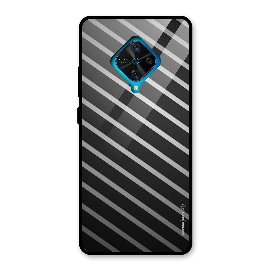 Grey And Black Stripes Glass Back Case for Vivo S1 Pro