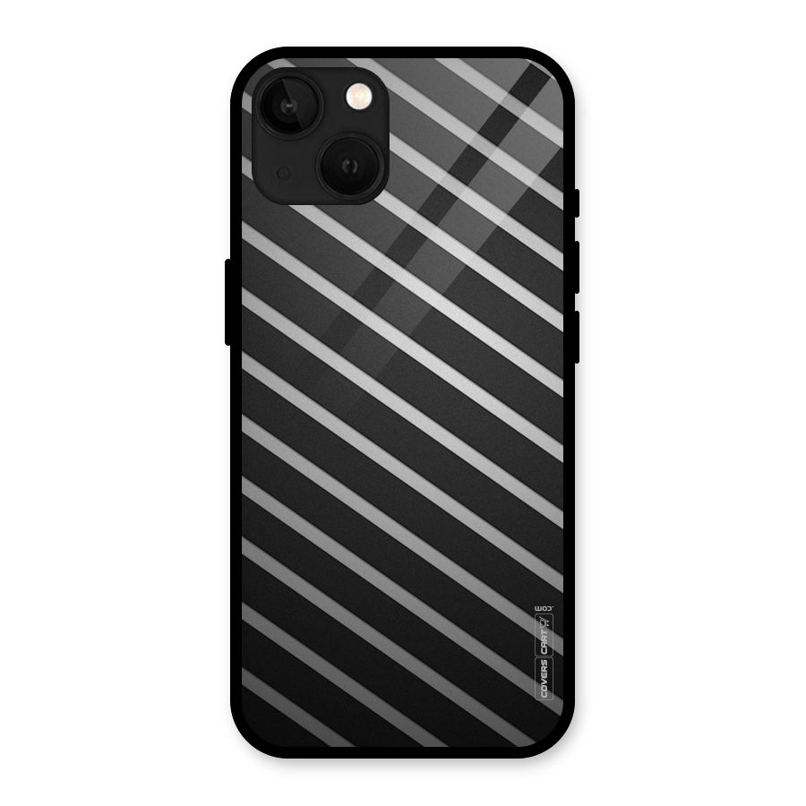 Grey And Black Stripes Glass Back Case for iPhone 13