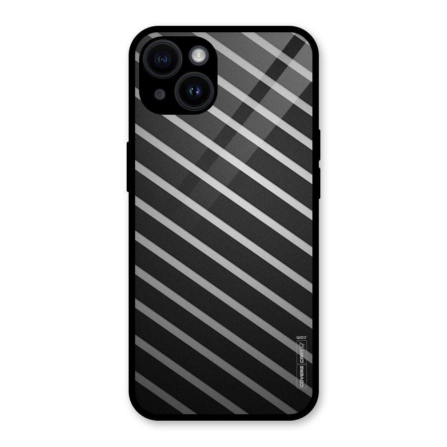 Grey And Black Stripes Glass Back Case for iPhone 14