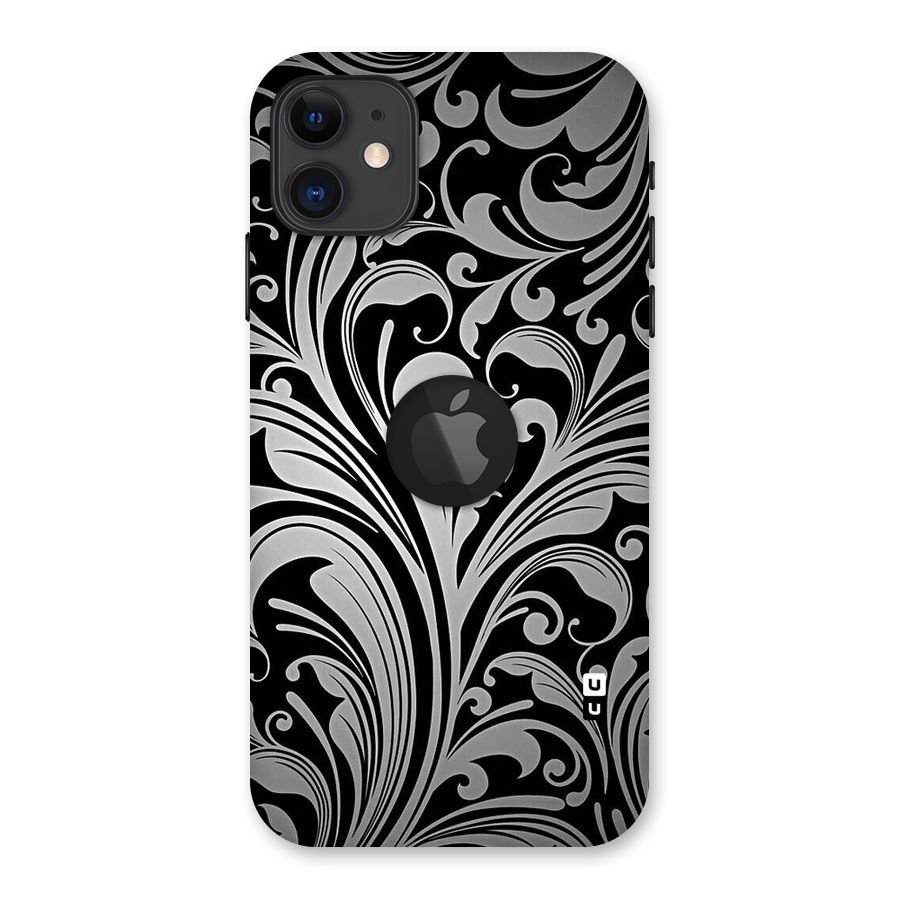 Grey Beauty Pattern Back Case for iPhone 11 Logo Cut