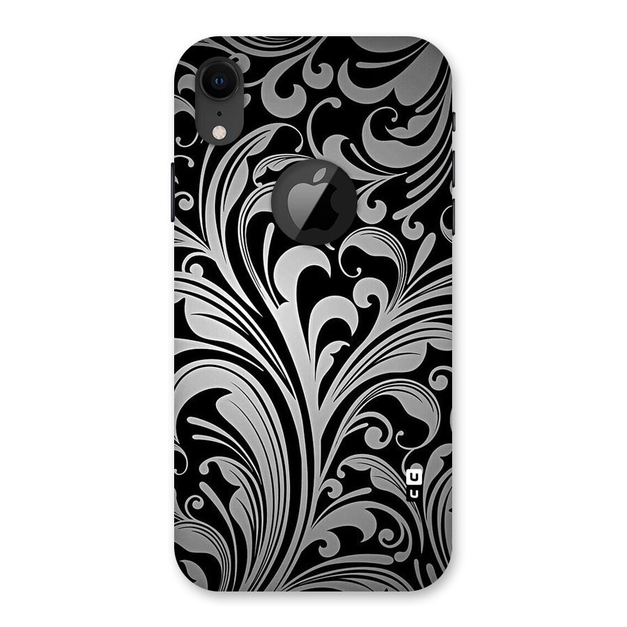 Grey Beauty Pattern Back Case for iPhone XR Logo Cut