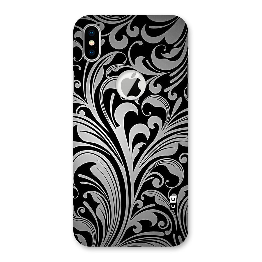 Grey Beauty Pattern Back Case for iPhone X Logo Cut