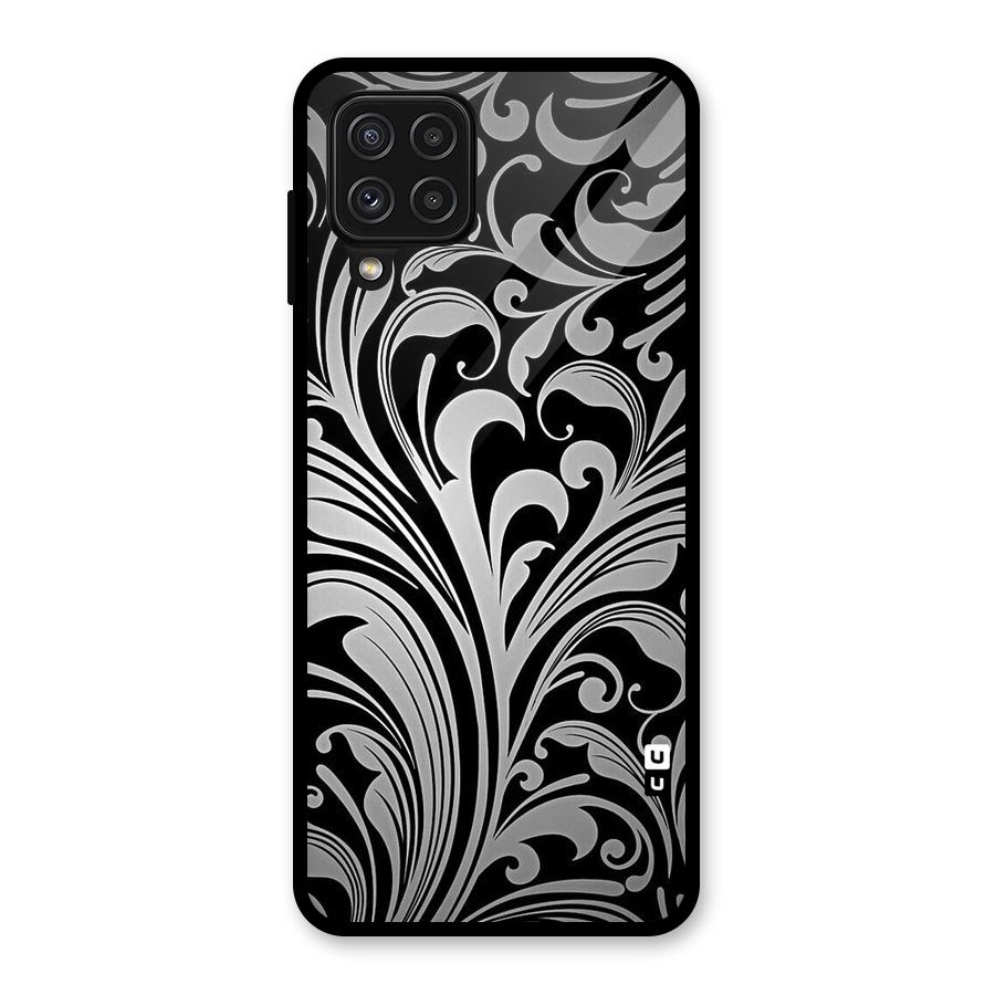 Grey Beauty Pattern Glass Back Case for Galaxy A22 4G