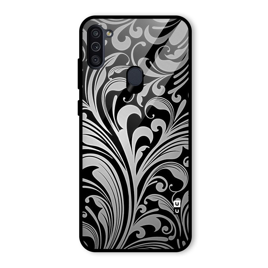 Grey Beauty Pattern Glass Back Case for Galaxy M11