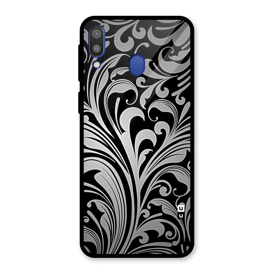 Grey Beauty Pattern Glass Back Case for Galaxy M20