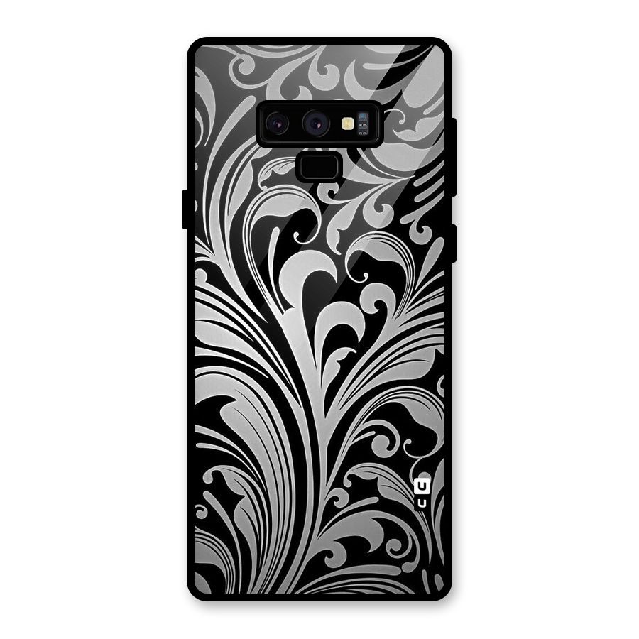 Grey Beauty Pattern Glass Back Case for Galaxy Note 9