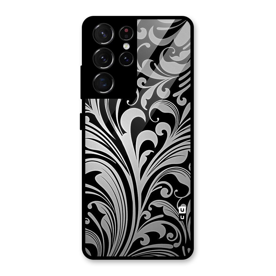 Grey Beauty Pattern Glass Back Case for Galaxy S21 Ultra 5G
