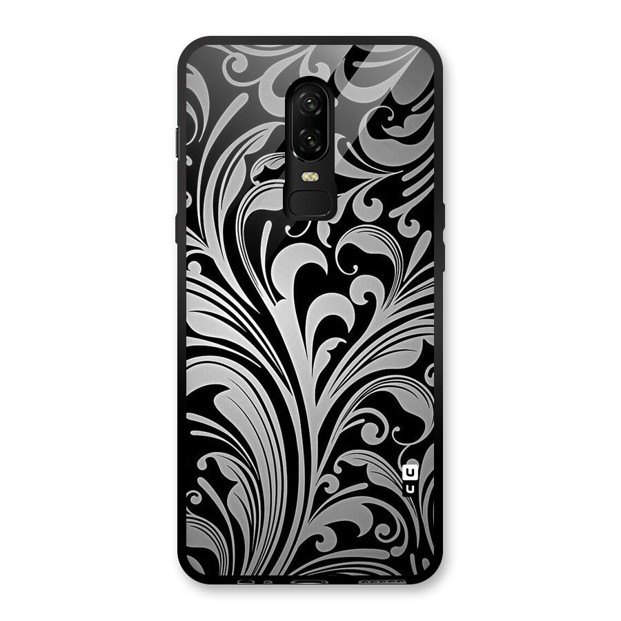 Grey Beauty Pattern Glass Back Case for OnePlus 6