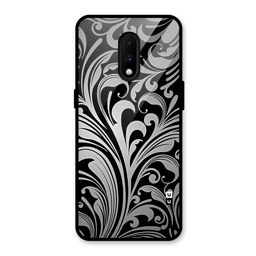 Grey Beauty Pattern Glass Back Case for OnePlus 7