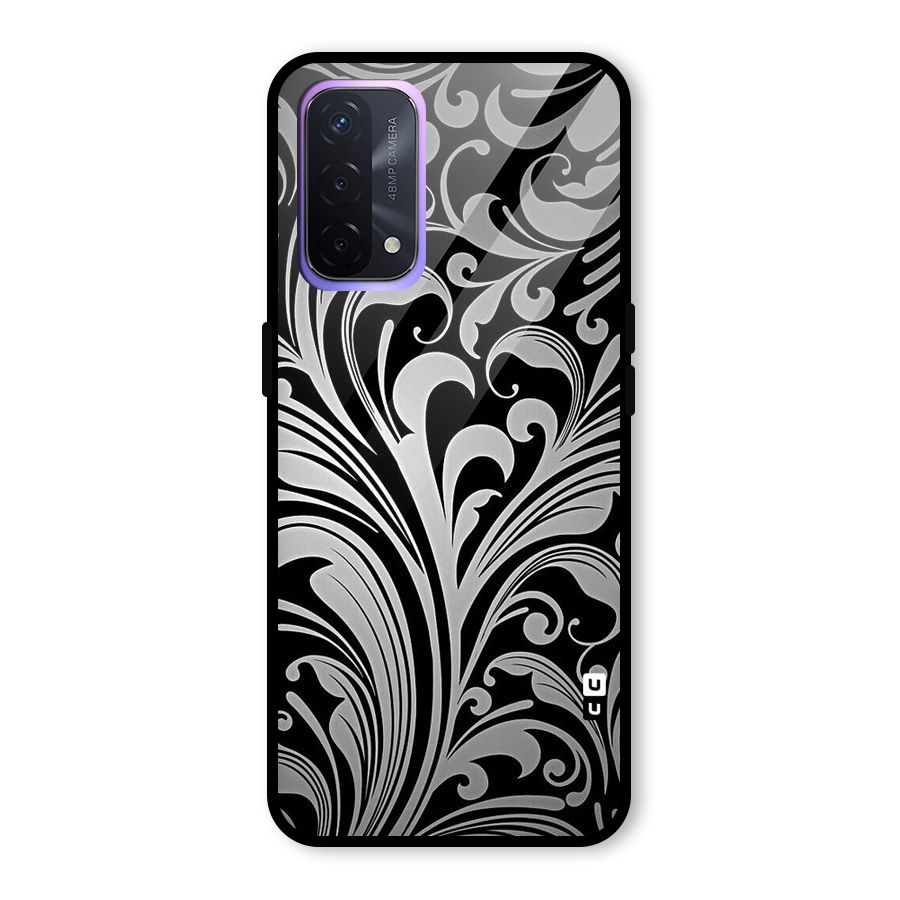 Grey Beauty Pattern Glass Back Case for Oppo A74 5G