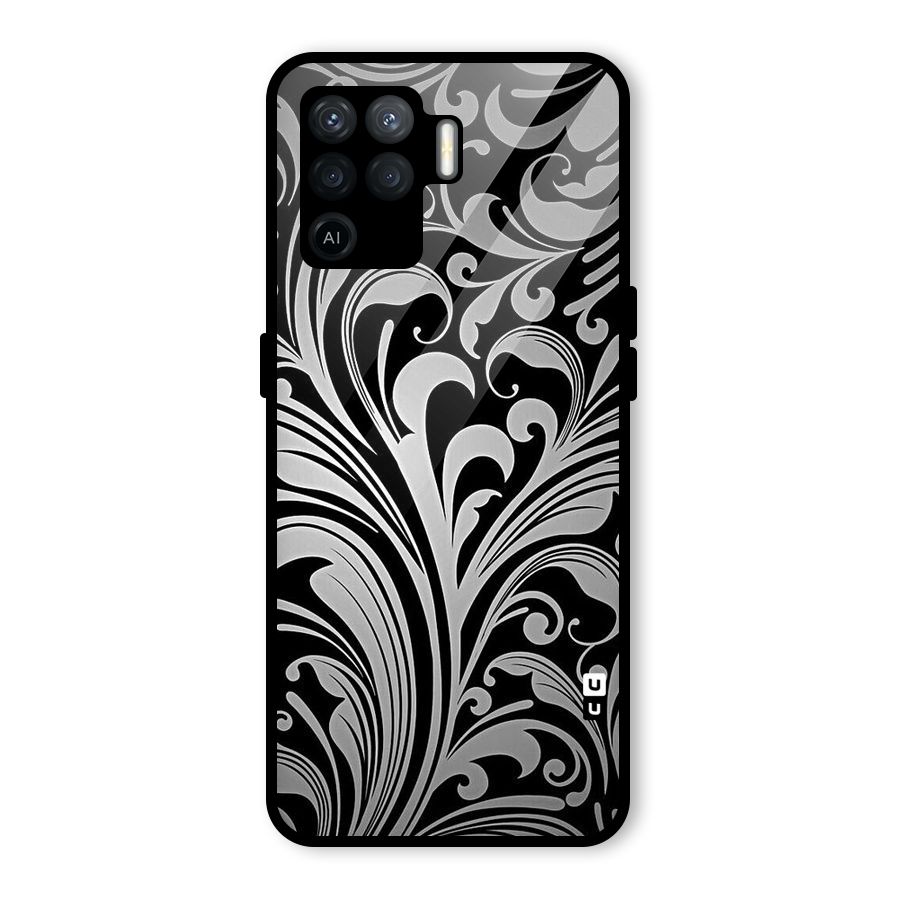 Grey Beauty Pattern Glass Back Case for Oppo F19 Pro
