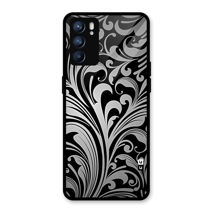 Grey Beauty Pattern Glass Back Case for Oppo Reno6 5G