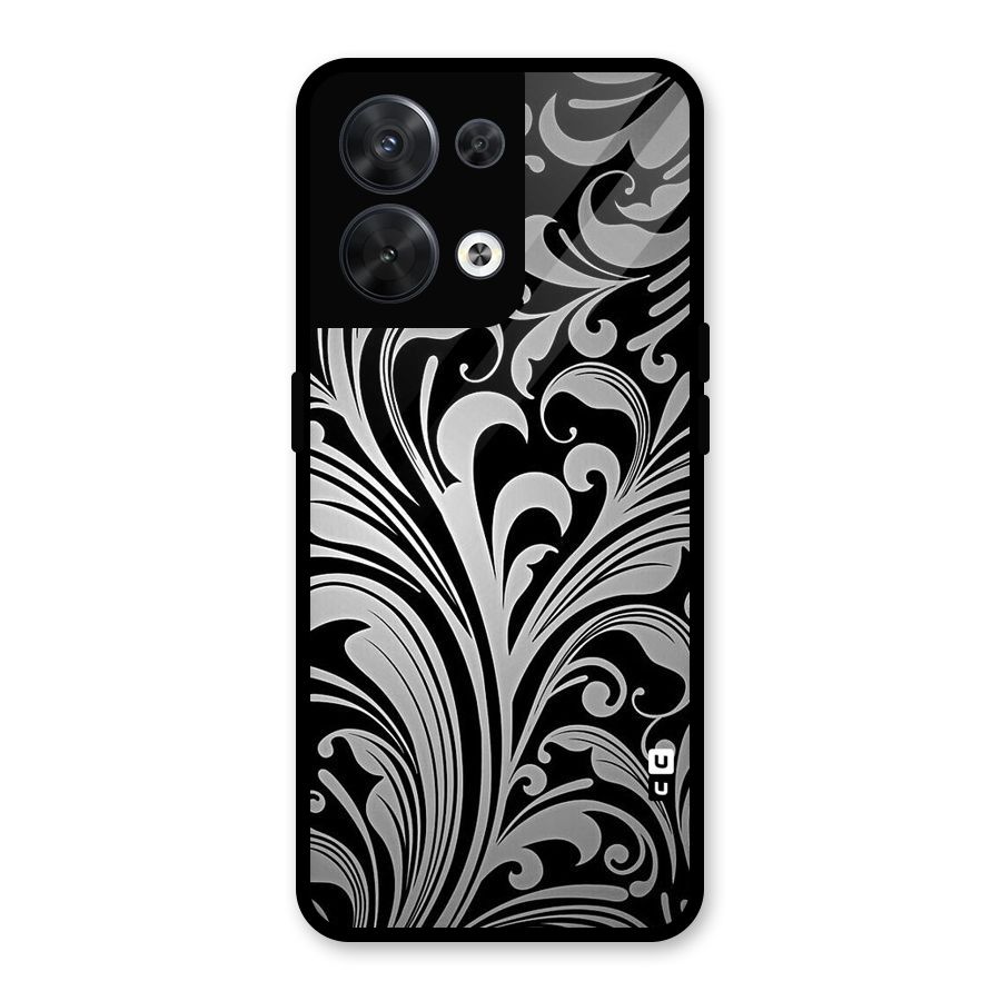 Grey Beauty Pattern Glass Back Case for Oppo Reno8 5G
