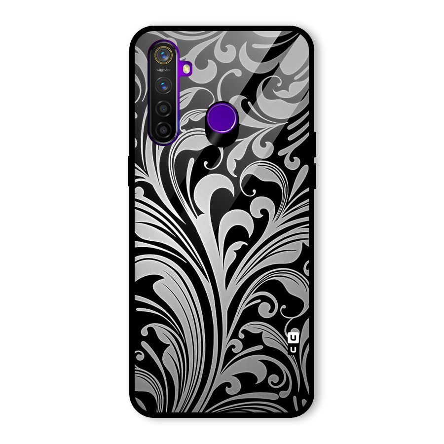 Grey Beauty Pattern Glass Back Case for Realme 5 Pro