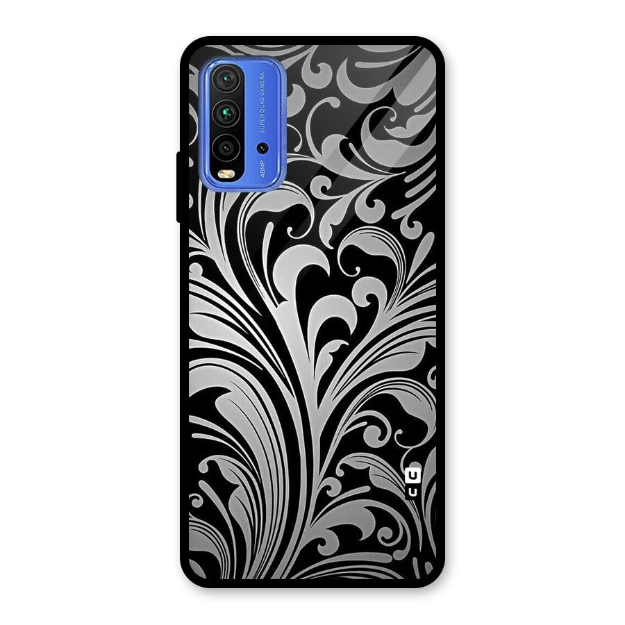 Grey Beauty Pattern Glass Back Case for Redmi 9 Power