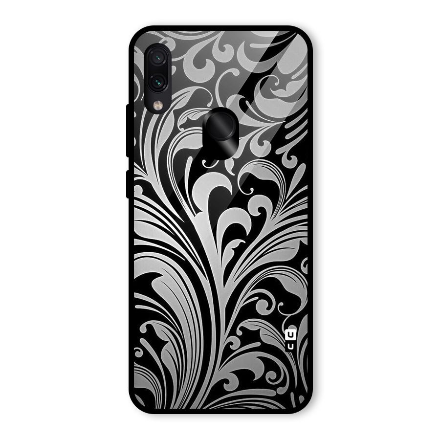 Grey Beauty Pattern Glass Back Case for Redmi Note 7 Pro