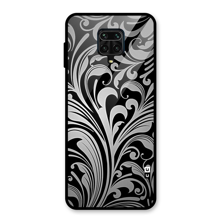 Grey Beauty Pattern Glass Back Case for Redmi Note 9 Pro