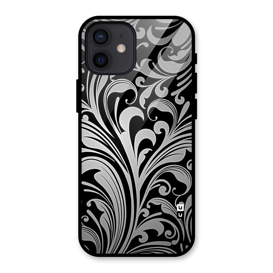 Grey Beauty Pattern Glass Back Case for iPhone 12