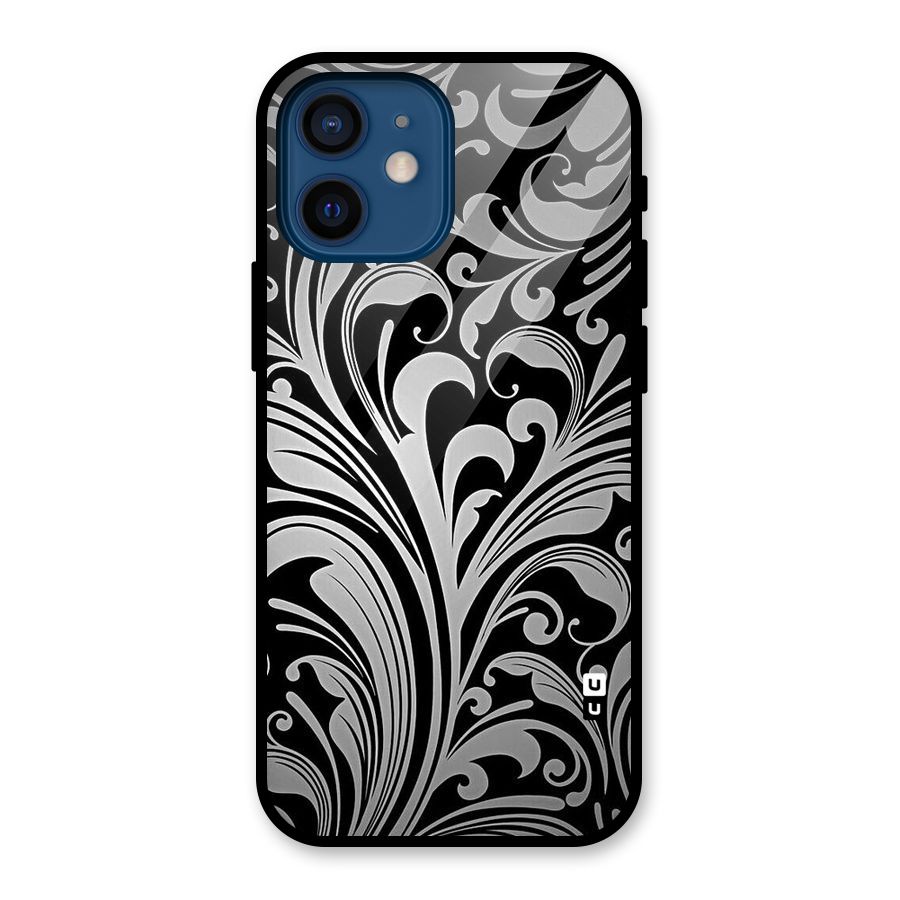 Grey Beauty Pattern Glass Back Case for iPhone 12 Mini