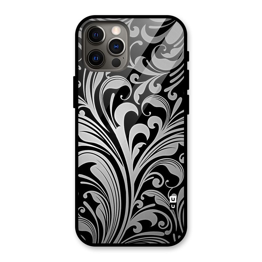 Grey Beauty Pattern Glass Back Case for iPhone 12 Pro