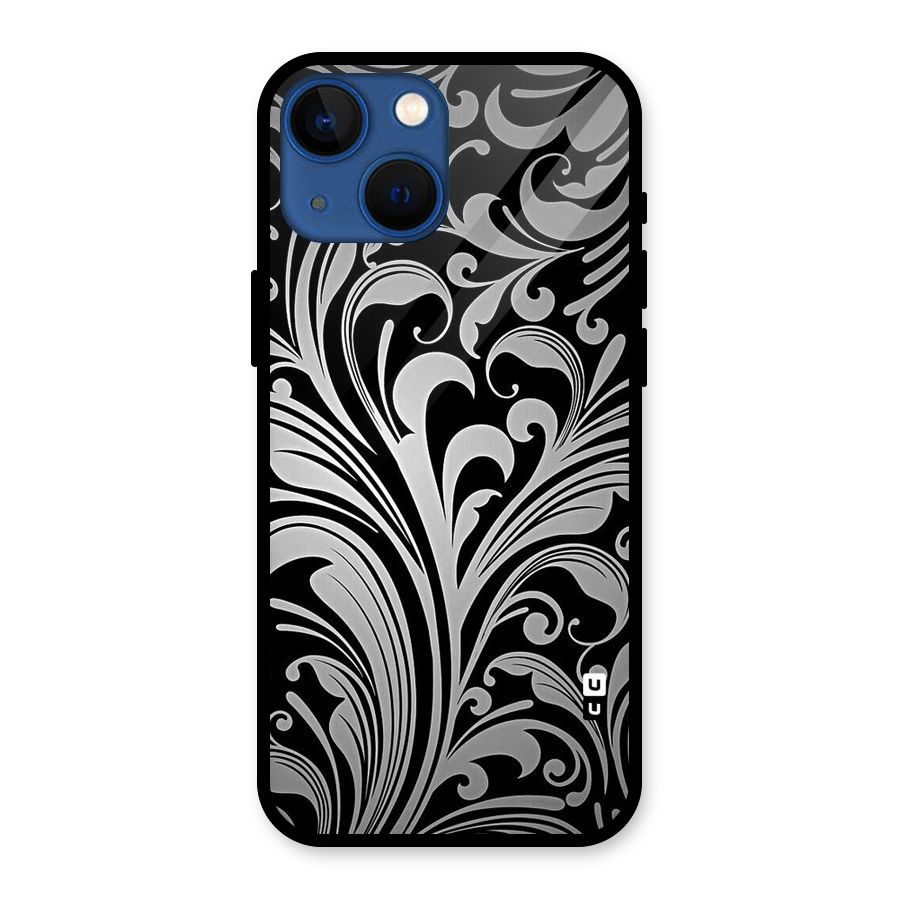 Grey Beauty Pattern Glass Back Case for iPhone 13 Mini