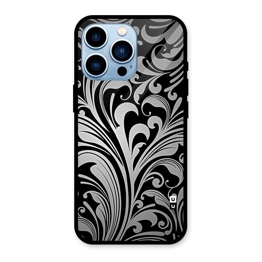 Grey Beauty Pattern Glass Back Case for iPhone 13 Pro