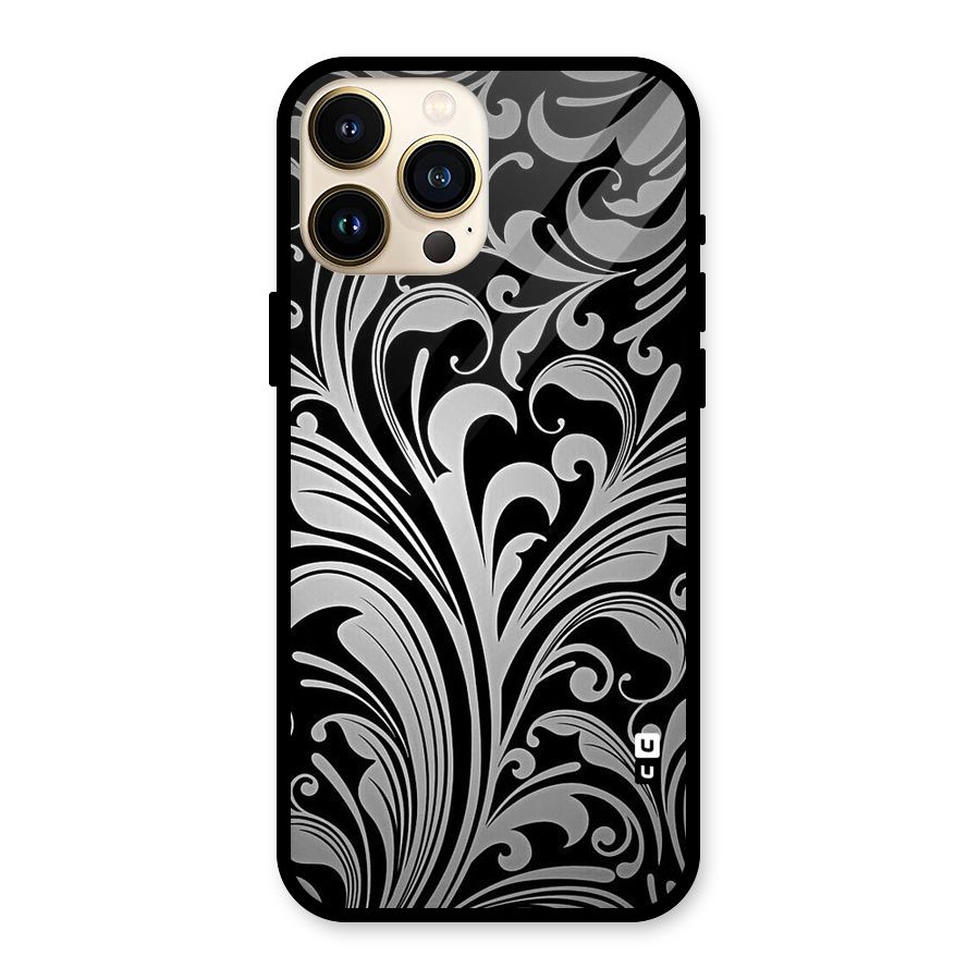 Grey Beauty Pattern Glass Back Case for iPhone 13 Pro Max