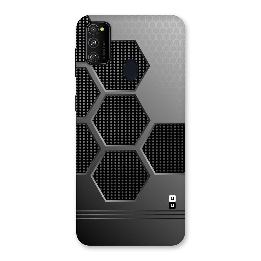 Grey Black Hexa Back Case for Galaxy M21