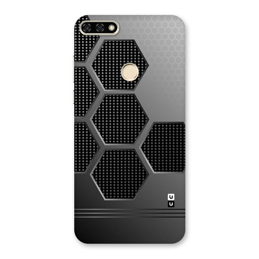 Grey Black Hexa Back Case for Honor 7A