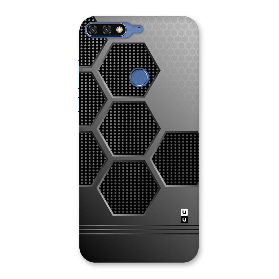 Grey Black Hexa Back Case for Honor 7C