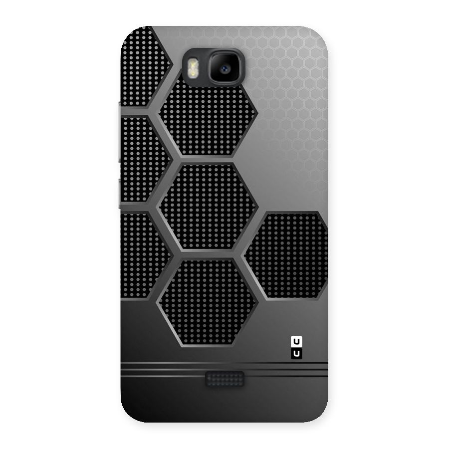 Grey Black Hexa Back Case for Honor Bee
