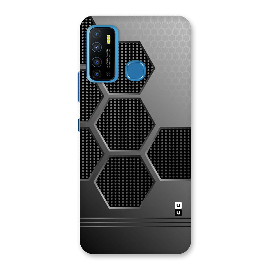 Grey Black Hexa Back Case for Infinix Hot 9