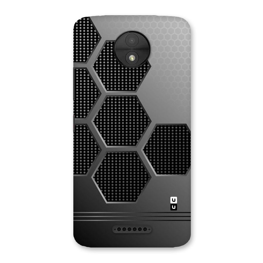 Grey Black Hexa Back Case for Moto C