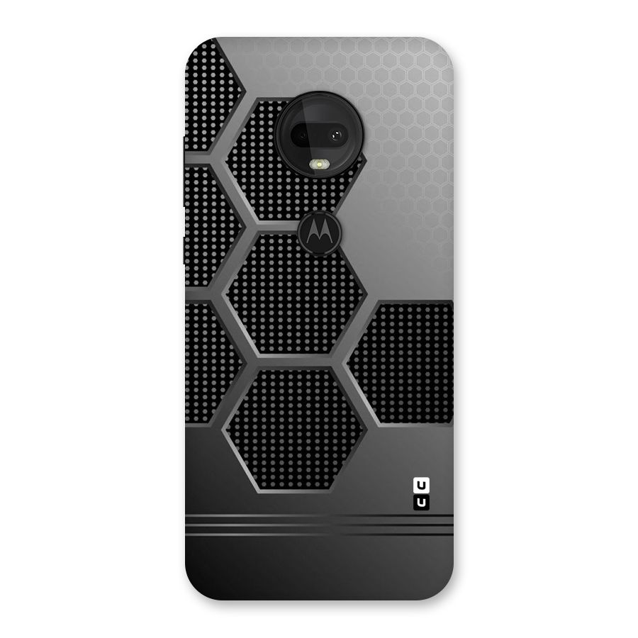 Grey Black Hexa Back Case for Moto G7