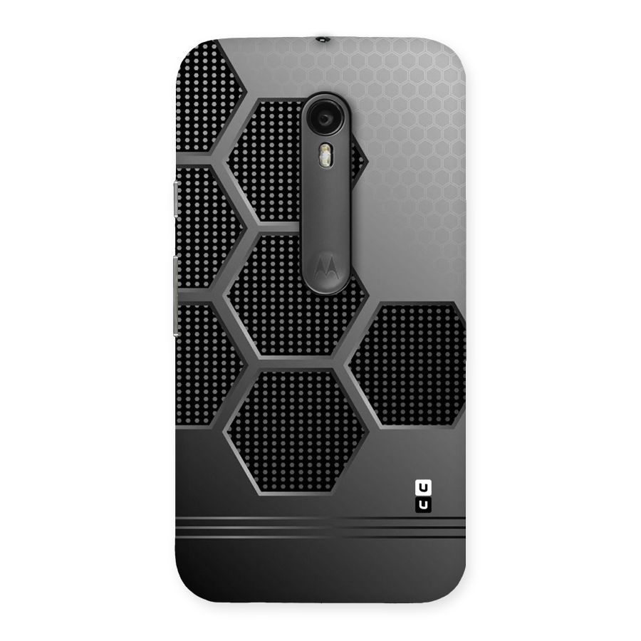 Grey Black Hexa Back Case for Moto G Turbo
