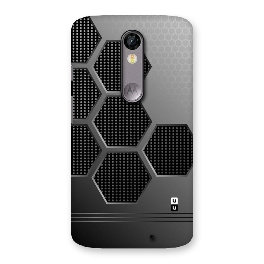 Grey Black Hexa Back Case for Moto X Force