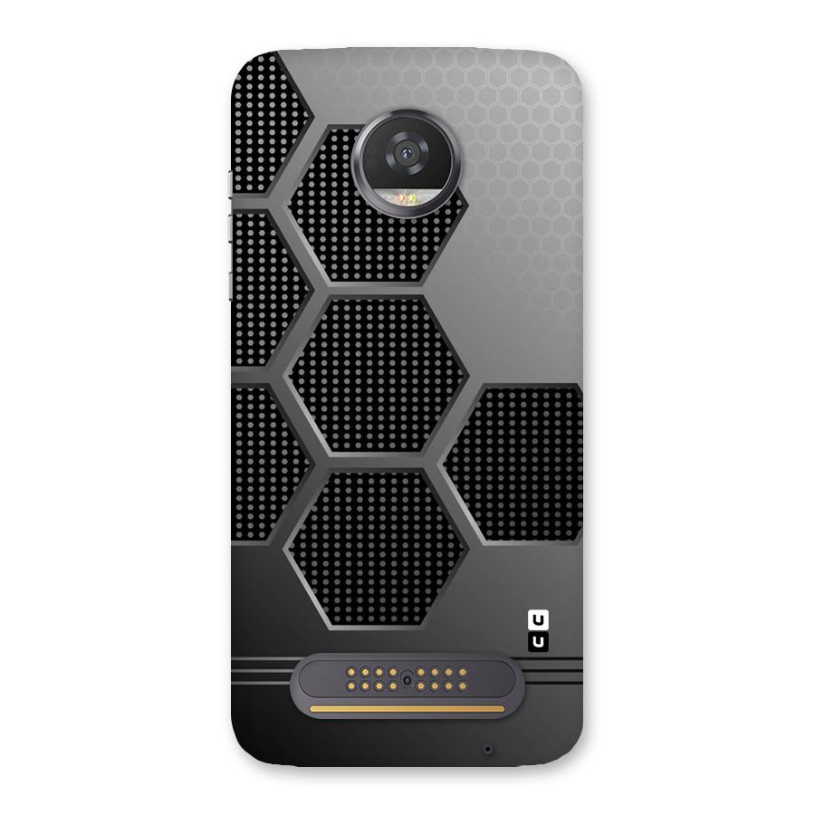 Grey Black Hexa Back Case for Moto Z2 Play