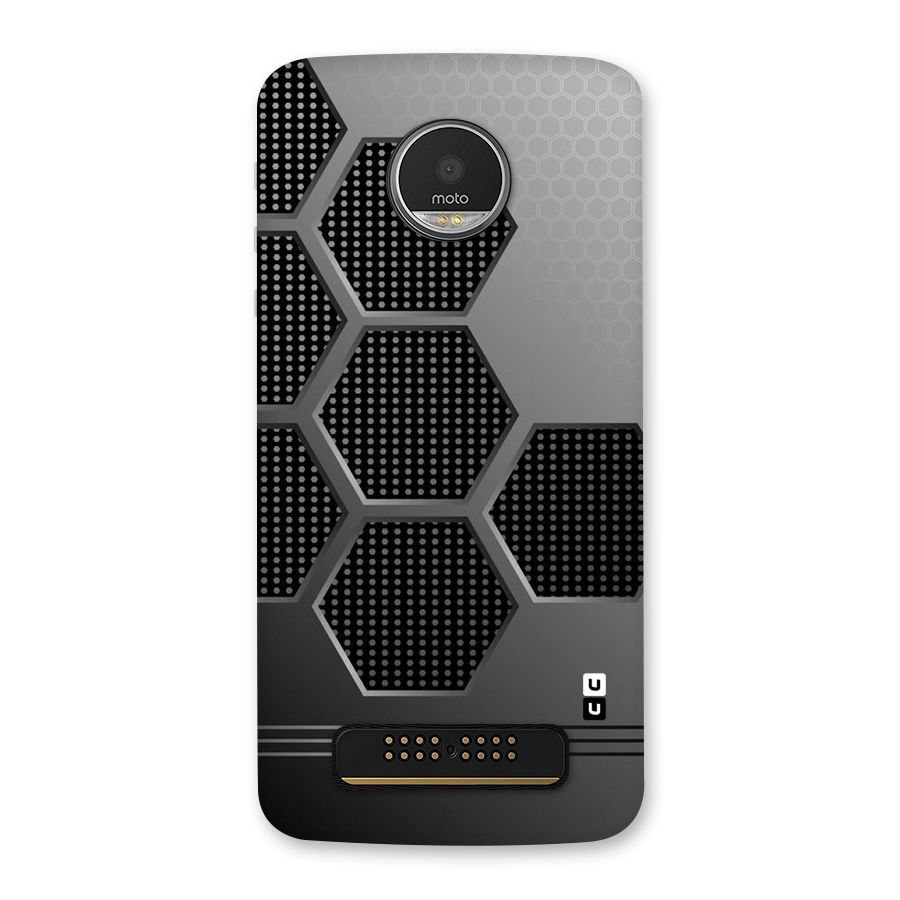 Grey Black Hexa Back Case for Moto Z Play
