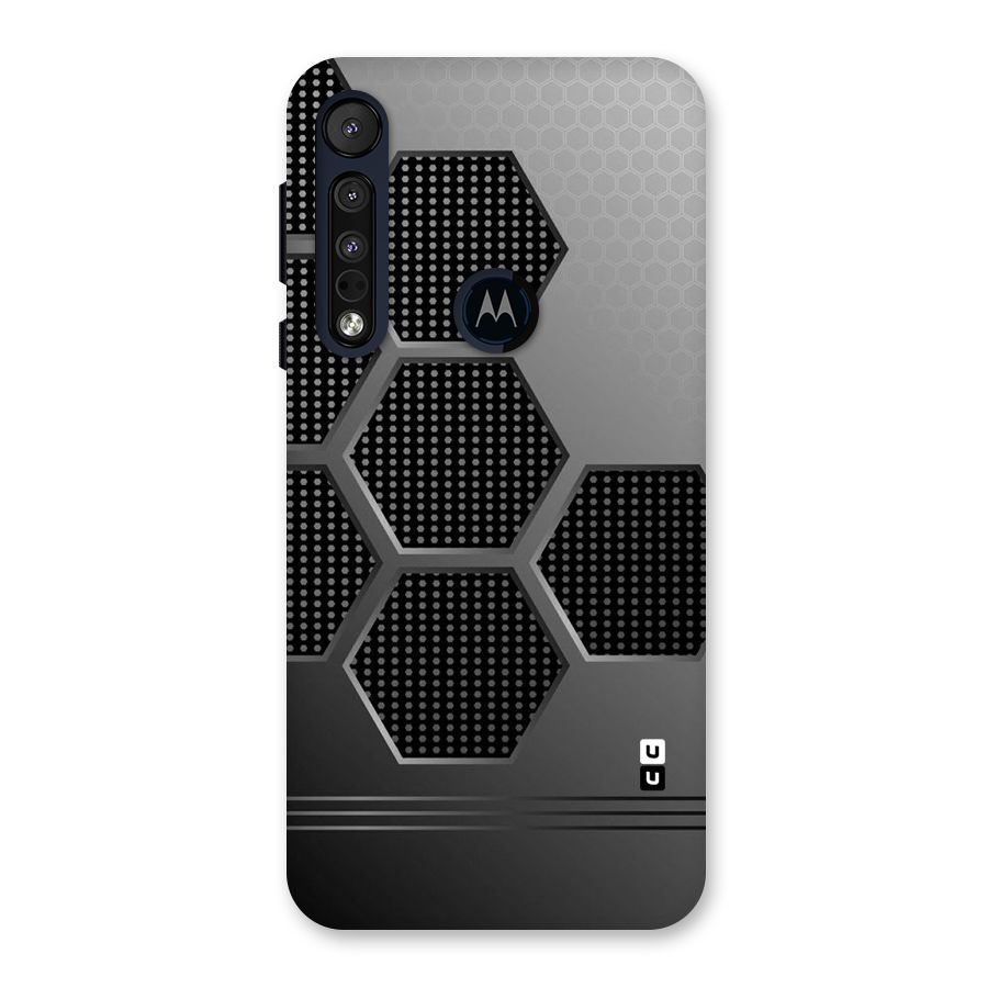 Grey Black Hexa Back Case for Motorola One Macro