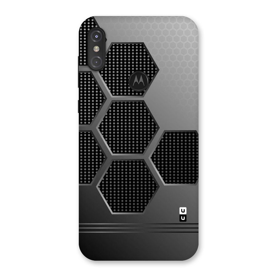 Grey Black Hexa Back Case for Motorola One Power