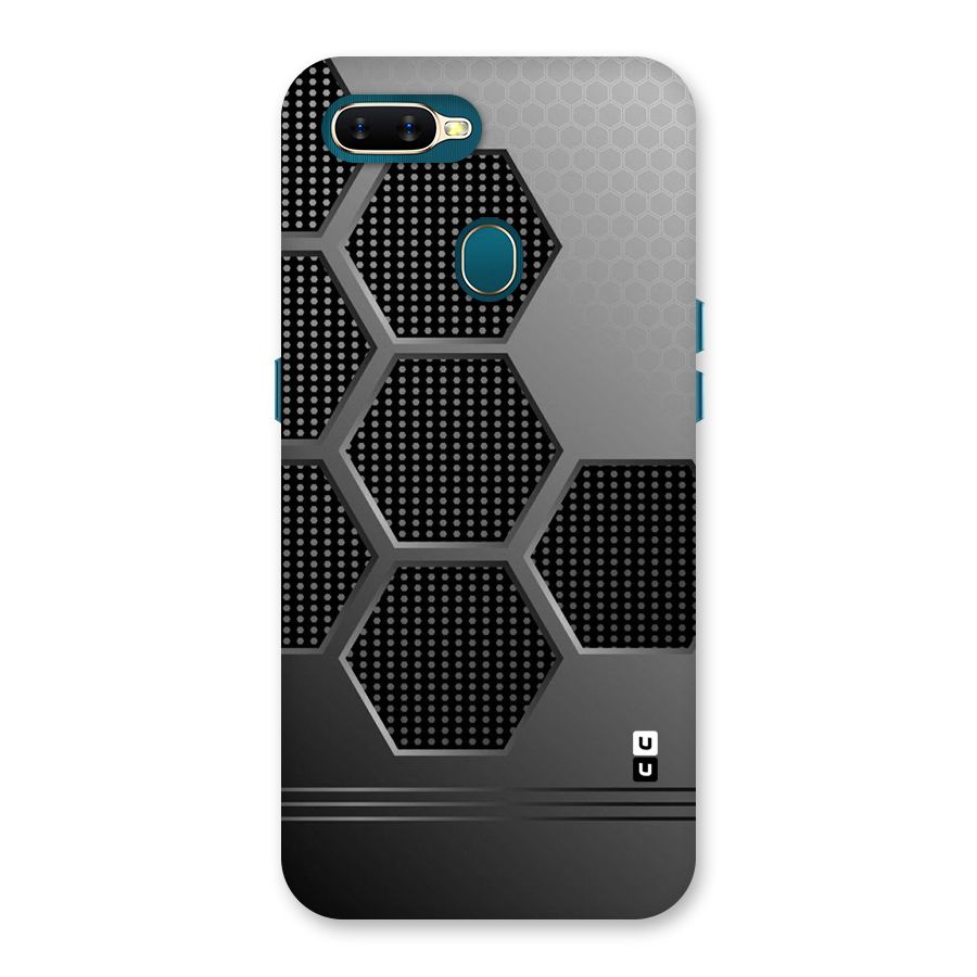 Grey Black Hexa Back Case for Oppo A12