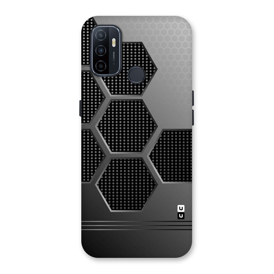 Grey Black Hexa Back Case for Oppo A32