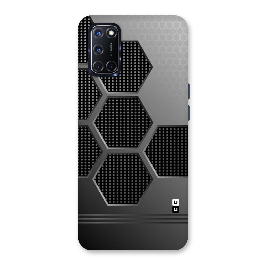 Grey Black Hexa Back Case for Oppo A52