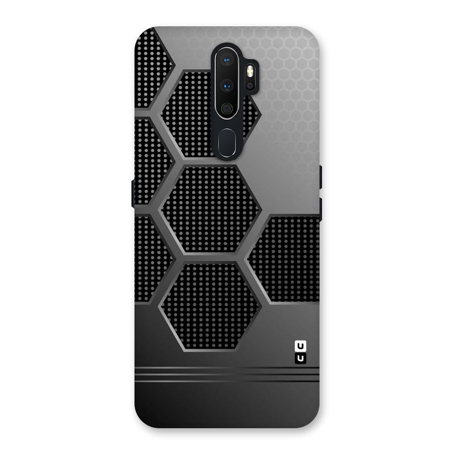 Grey Black Hexa Back Case for Oppo A5 (2020)